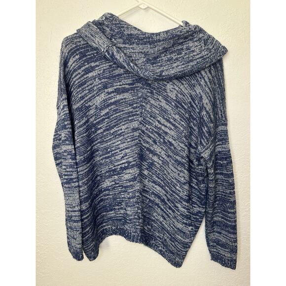 Express Sweater Oversized Cowl Neck Blue Marled XS Woman’s Acrylic / Wool - Picture 9 of 12